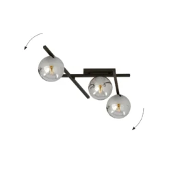 Deckenlampe Smart, schwarz/grafit, 3-flammig