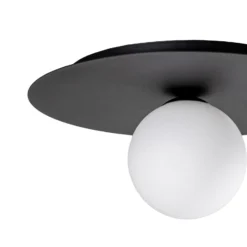 Deckenlampe Solar, schwarz/opal, einflammig