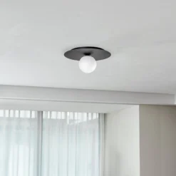 Deckenlampe Solar, schwarz/opal, einflammig
