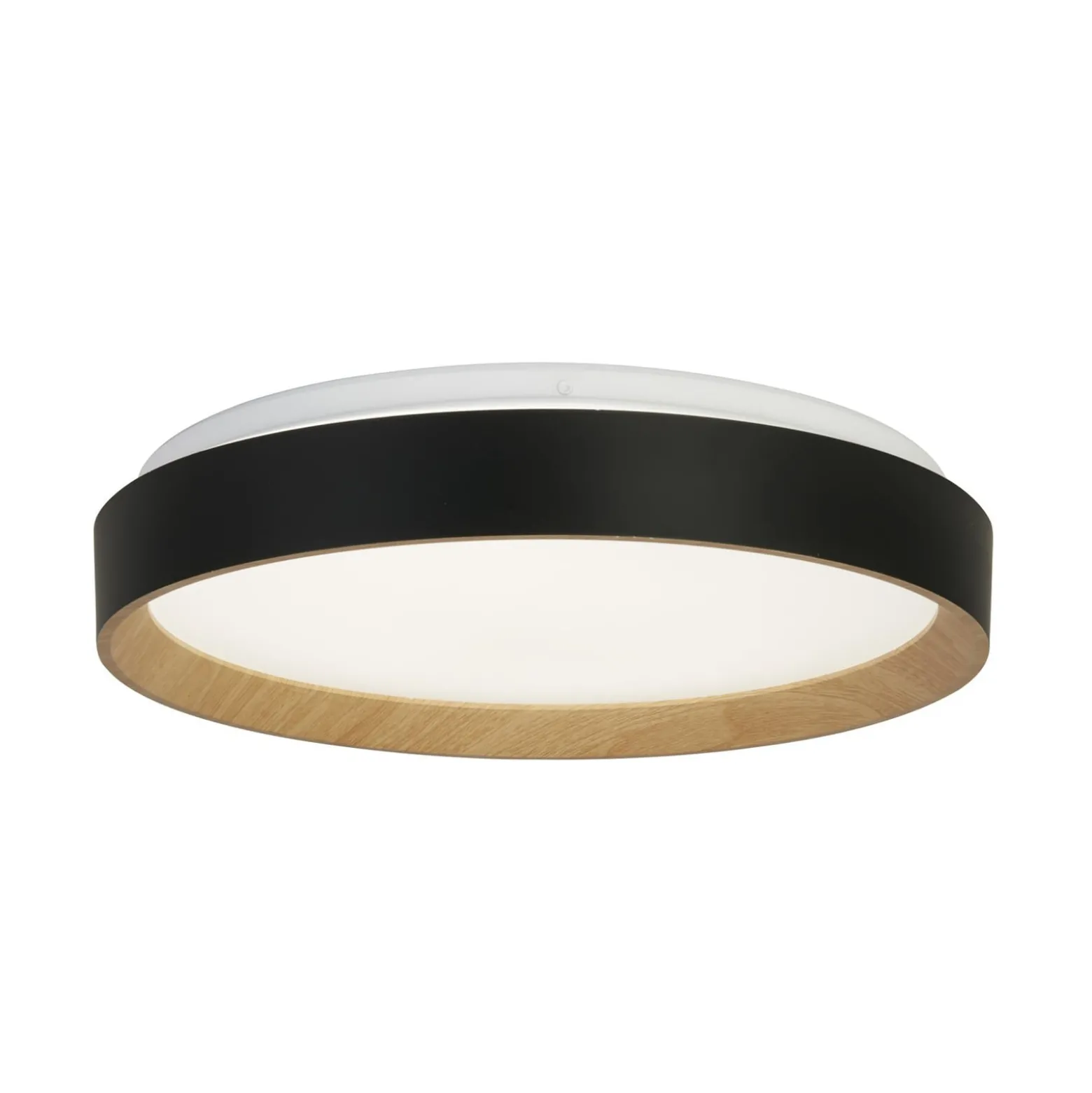 Deckenlampe Sorrento schwarz/Holzdekor Ø 38 cm Fernbedienung