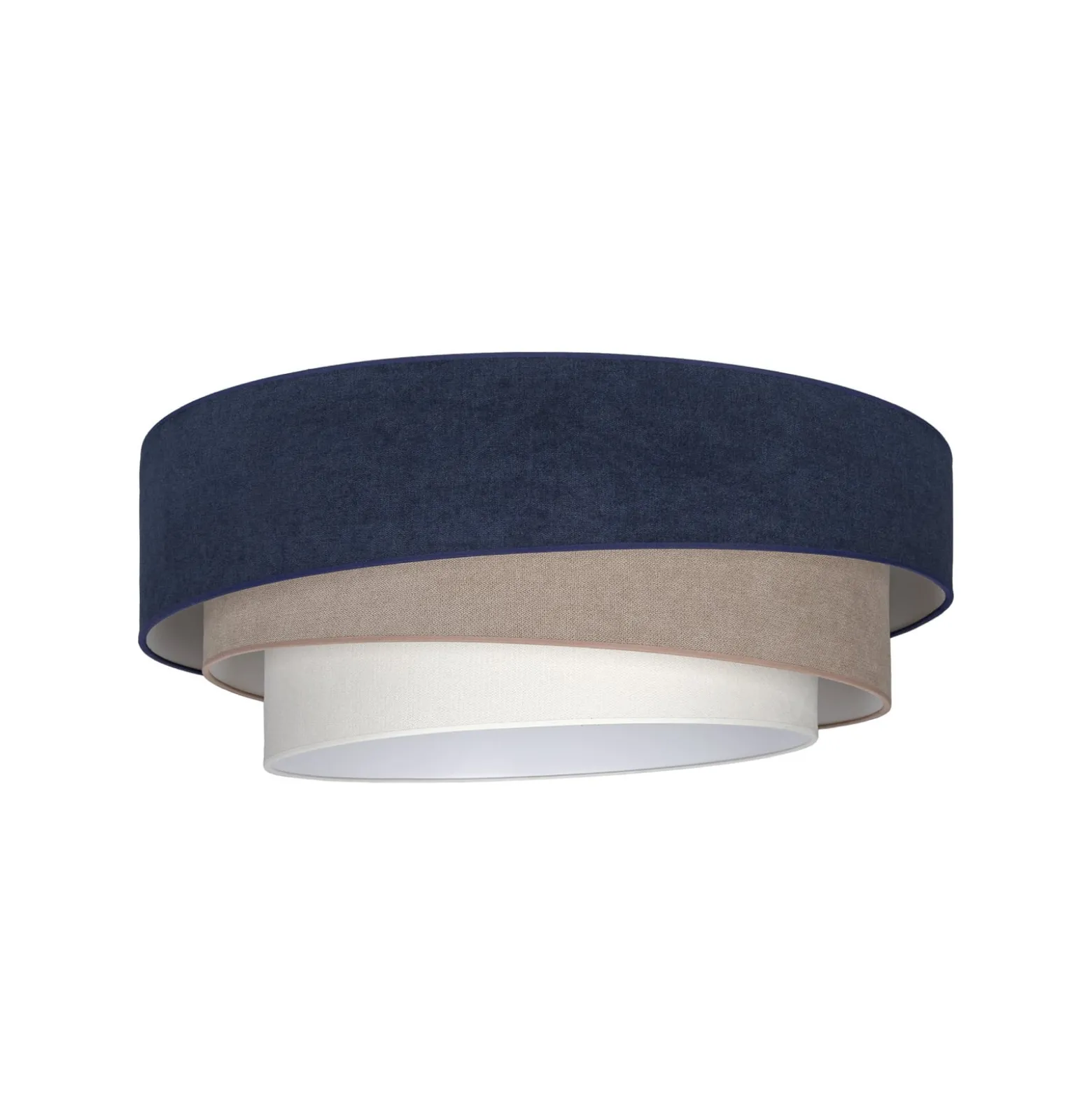 Deckenlampe Trio, dunkelblau/beige, Ø 60 cm, Textil, E27