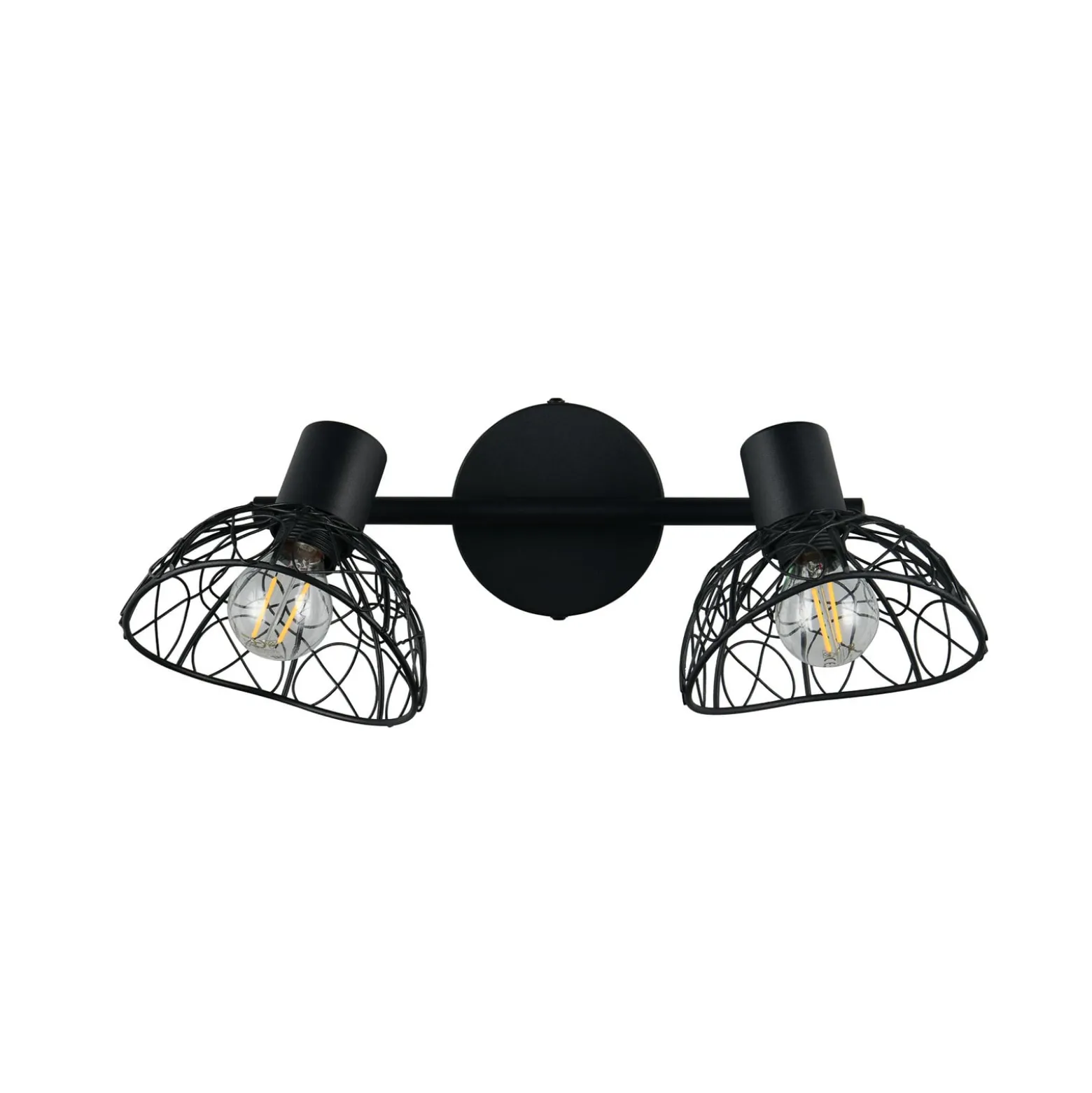 Deckenlampe Yako, schwarz matt, Länge 40 cm, 2-flg., Metall
