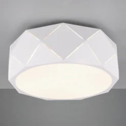Deckenlampe Zandor mit weißem Schirm