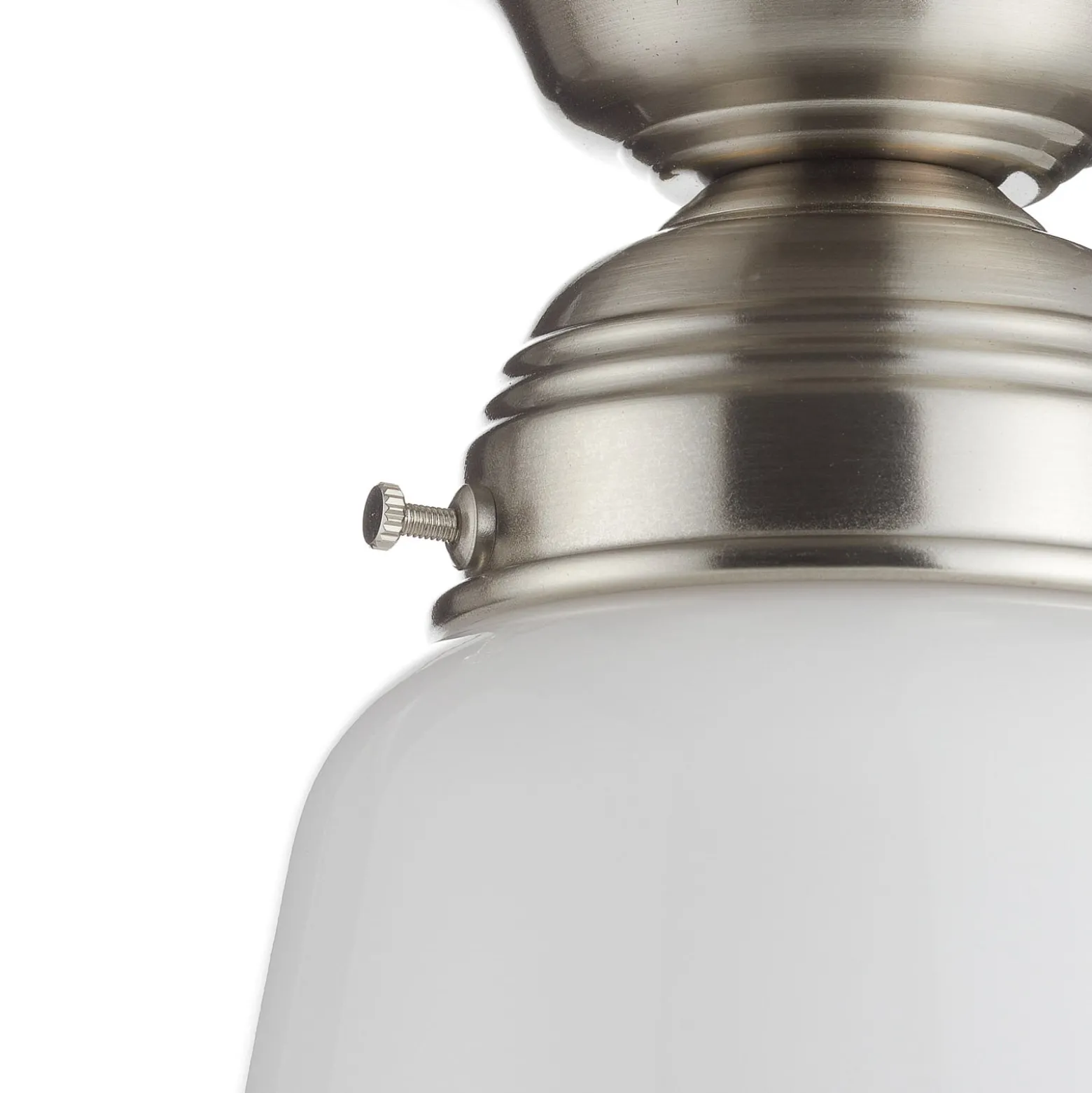 Deckenleuchte Alena in Nickel matt mit Glasschirm