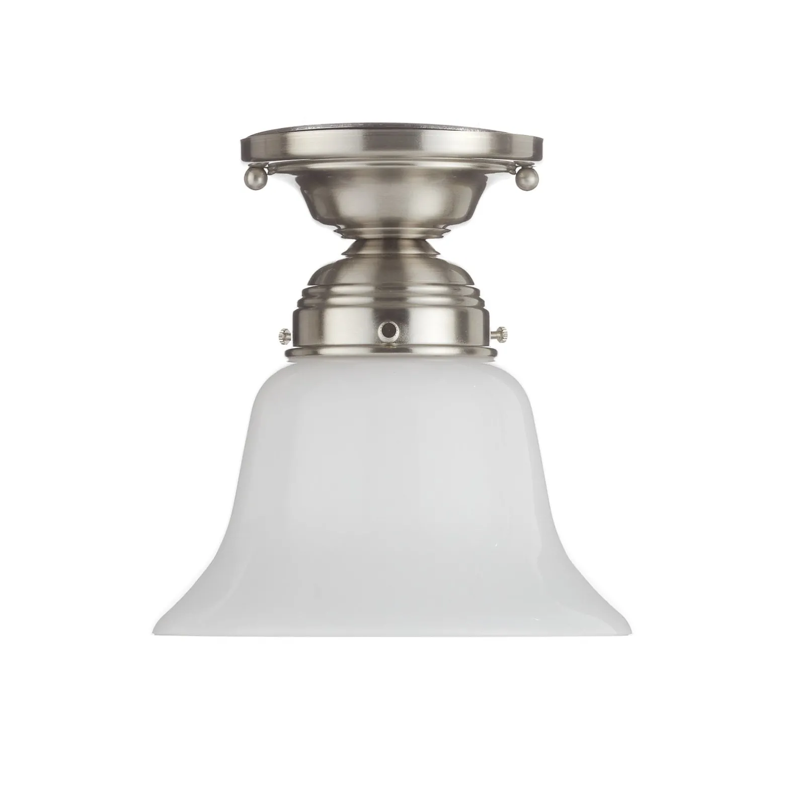 Deckenleuchte Alena in Nickel matt mit Glasschirm