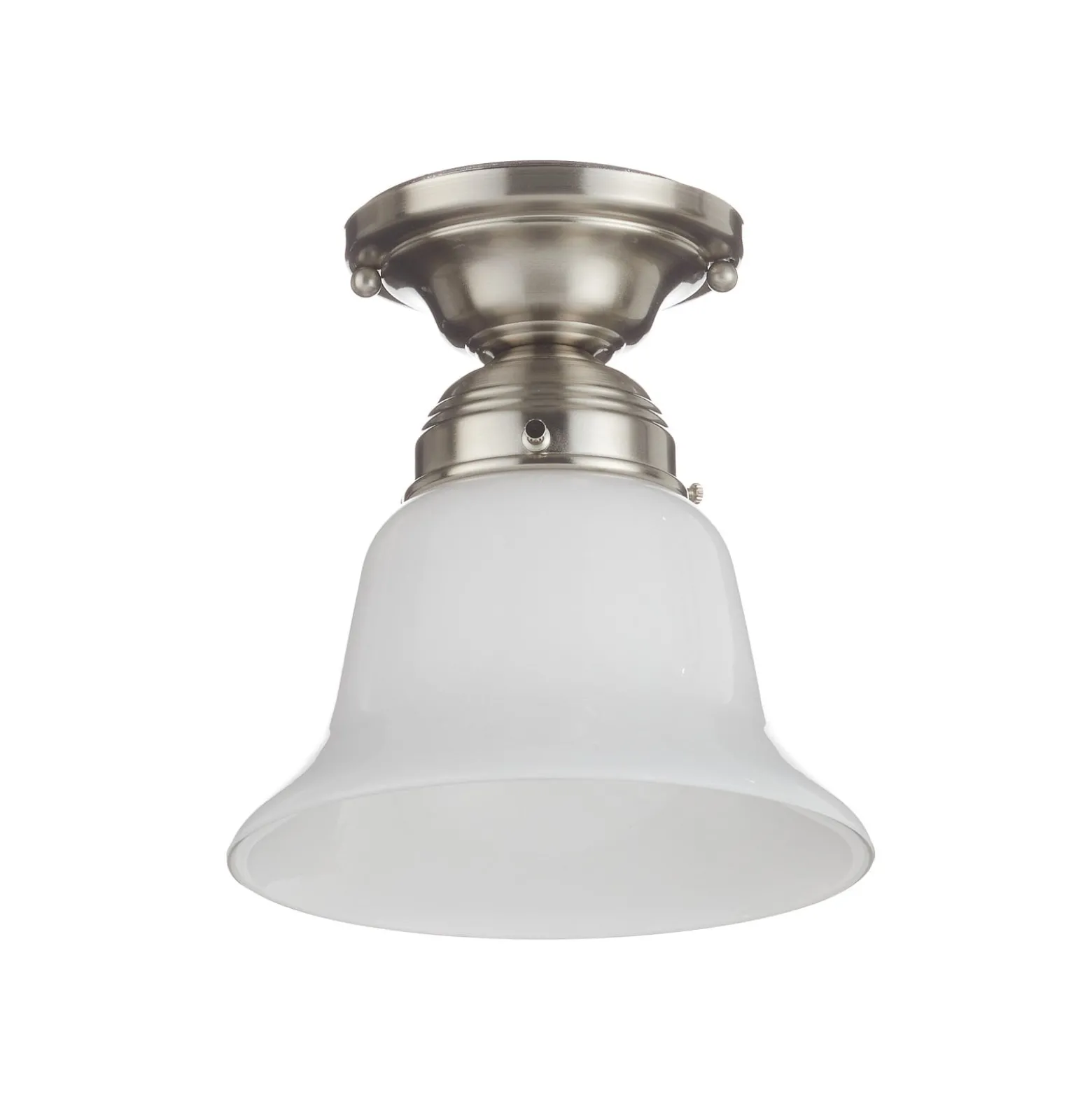 Deckenleuchte Alena in Nickel matt mit Glasschirm