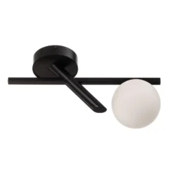 Deckenleuchte Baleo, schwarz/opal, einflammig