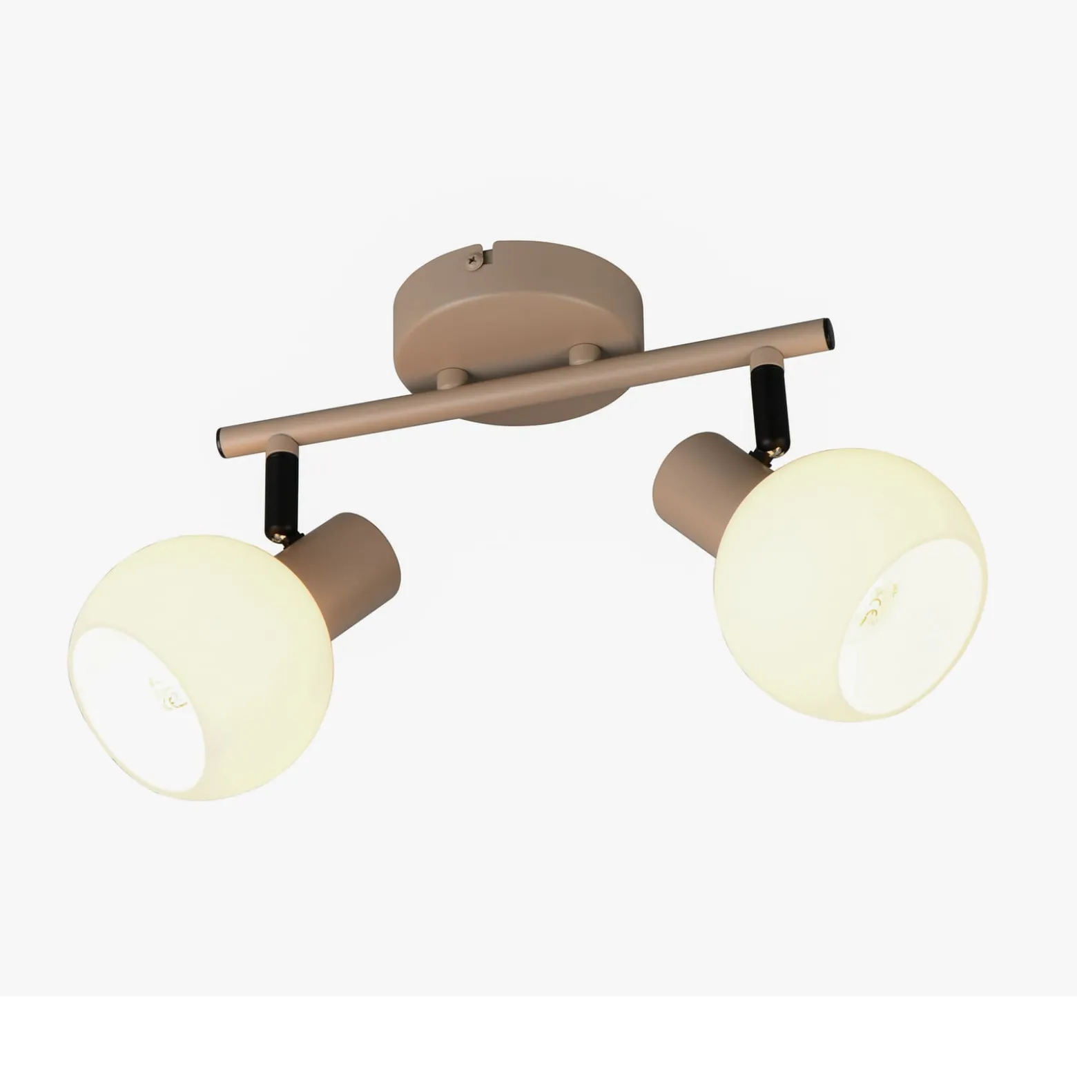 Deckenleuchte Boba, 2-flammig, beige, E14, Metall