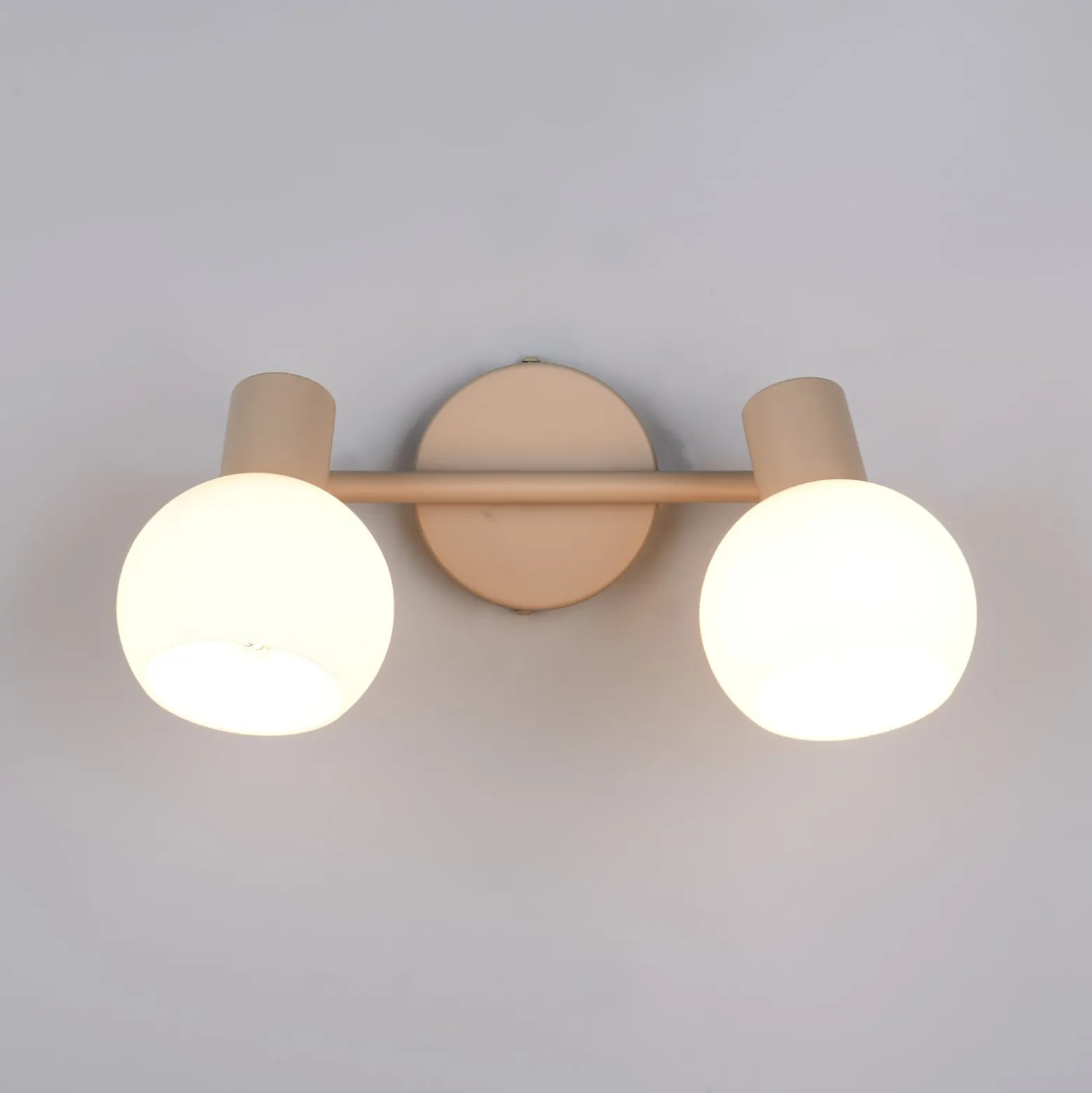 Deckenleuchte Boba, 2-flammig, beige, E14, Metall