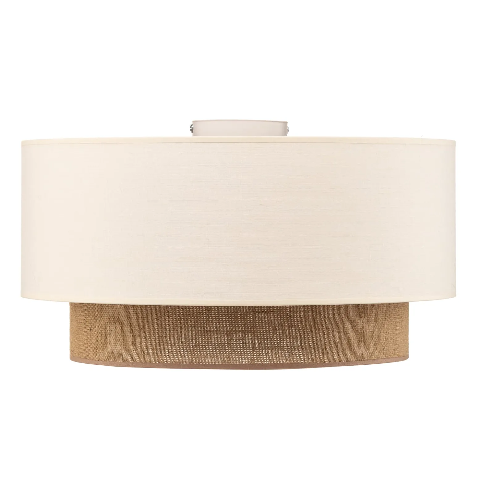 Deckenleuchte Boho, ecru/braun, Ø 45 cm, Textil