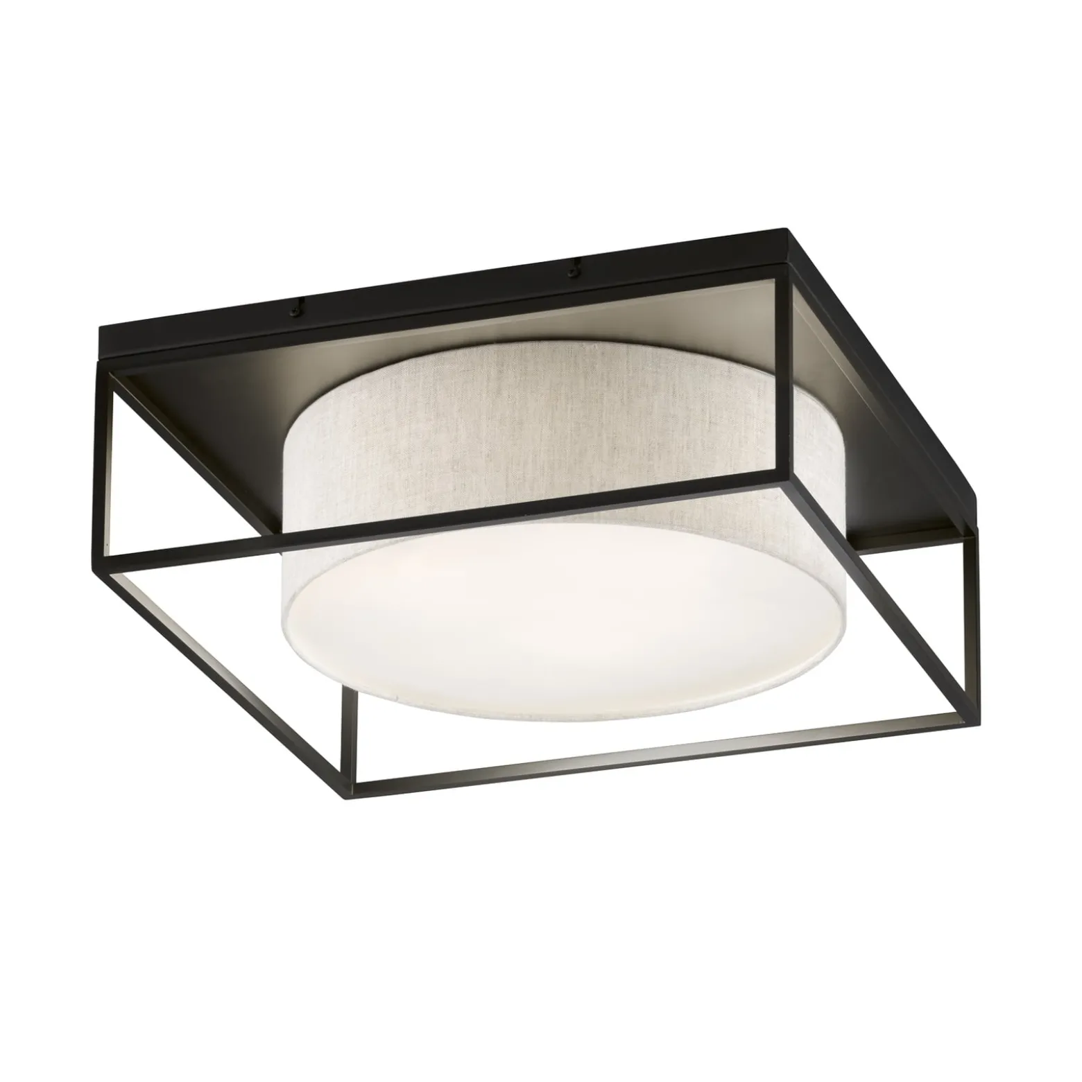 Deckenleuchte Carre 60x60cm Stoffschirm weiß
