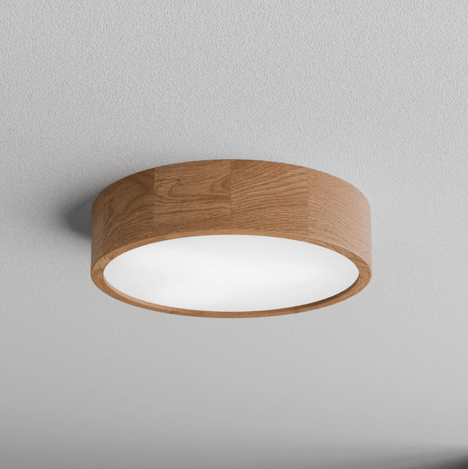 Deckenleuchte Cleo DR375, IP54, Ø 37,5 cm, Eichenholz, E27