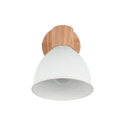Deckenleuchte Delume, weiß, Ø 15 cm, 1-flg., Metall/Holz