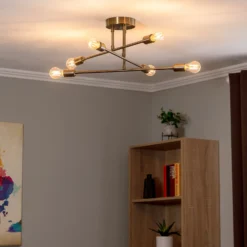 Deckenleuchte Flower 176, 6-flammig, gold antik