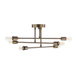 Deckenleuchte Flower 176, 6-flammig, gold antik