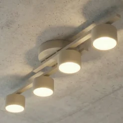 Deckenleuchte FRAGMENT, beige, Länge 87 cm, 4-flg., Metall