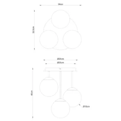 Deckenleuchte Harmon, schwarz/rauch, Glas, Ø 33 cm, E14