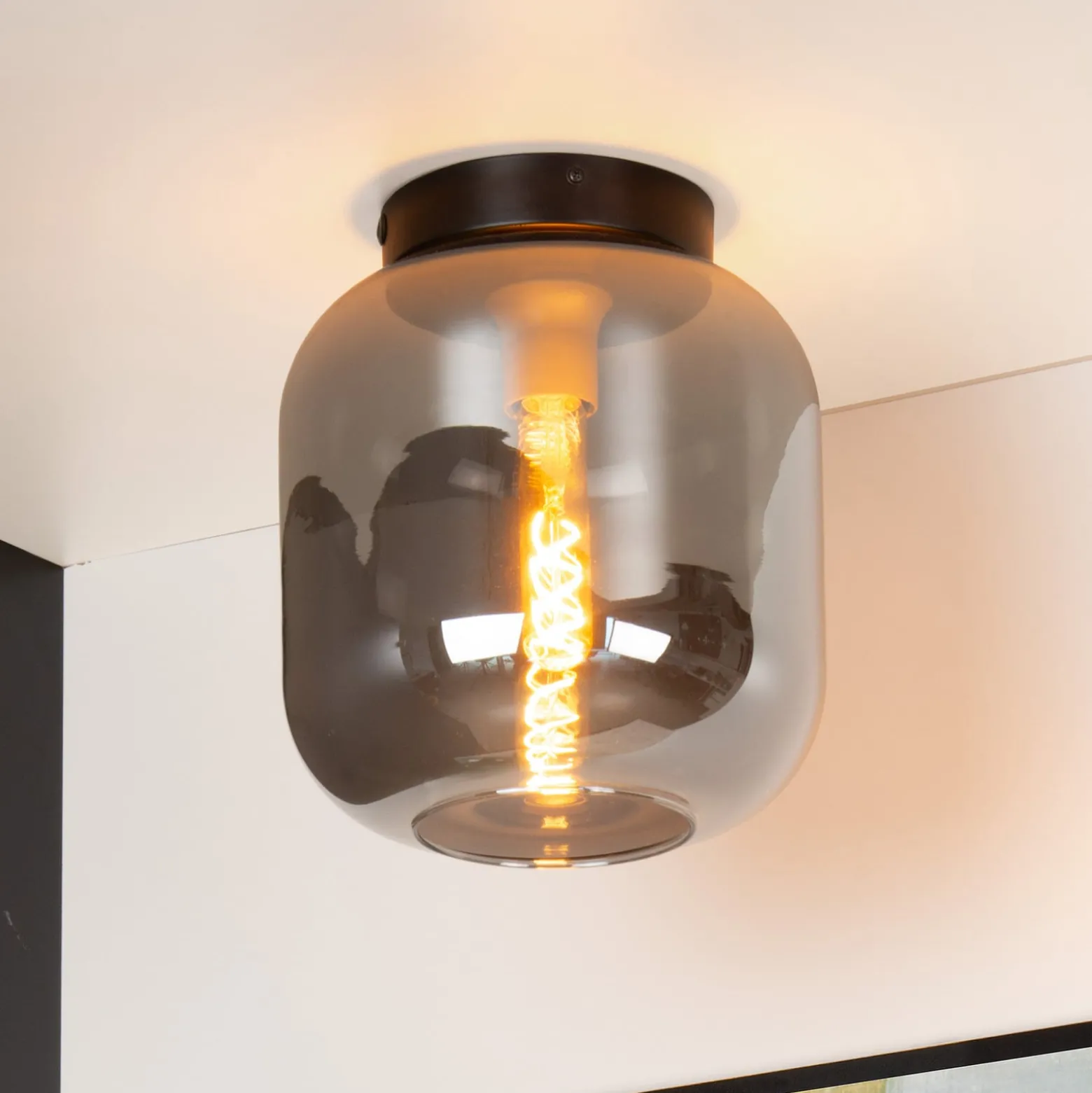 Deckenleuchte Joanet mit Rauchglas, Ø 25 cm