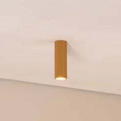 Deckenleuchte Karbon, goldfarben, Höhe 20 cm, Aluminium