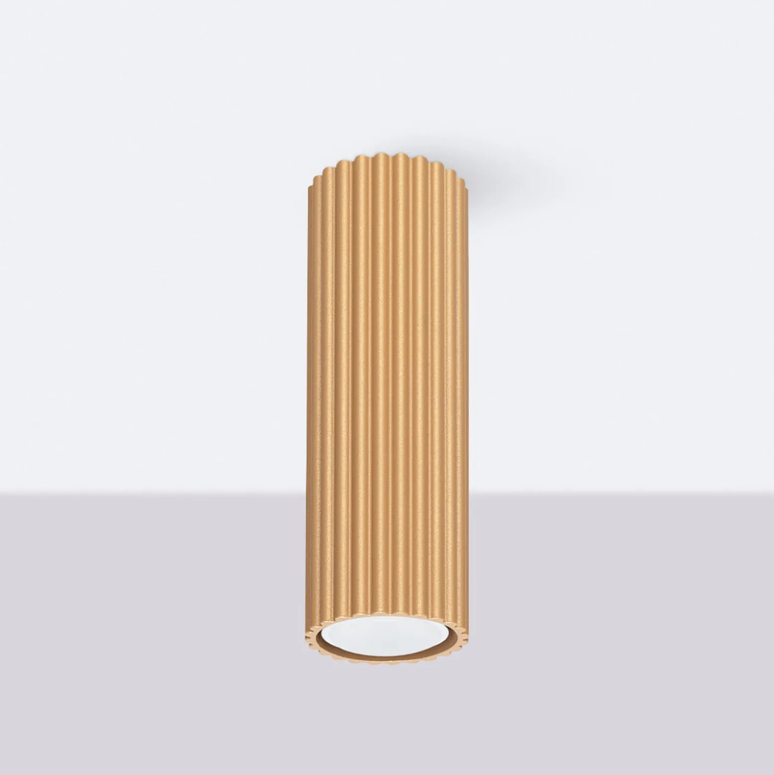 Deckenleuchte Karbon, goldfarben, Höhe 20 cm, Aluminium