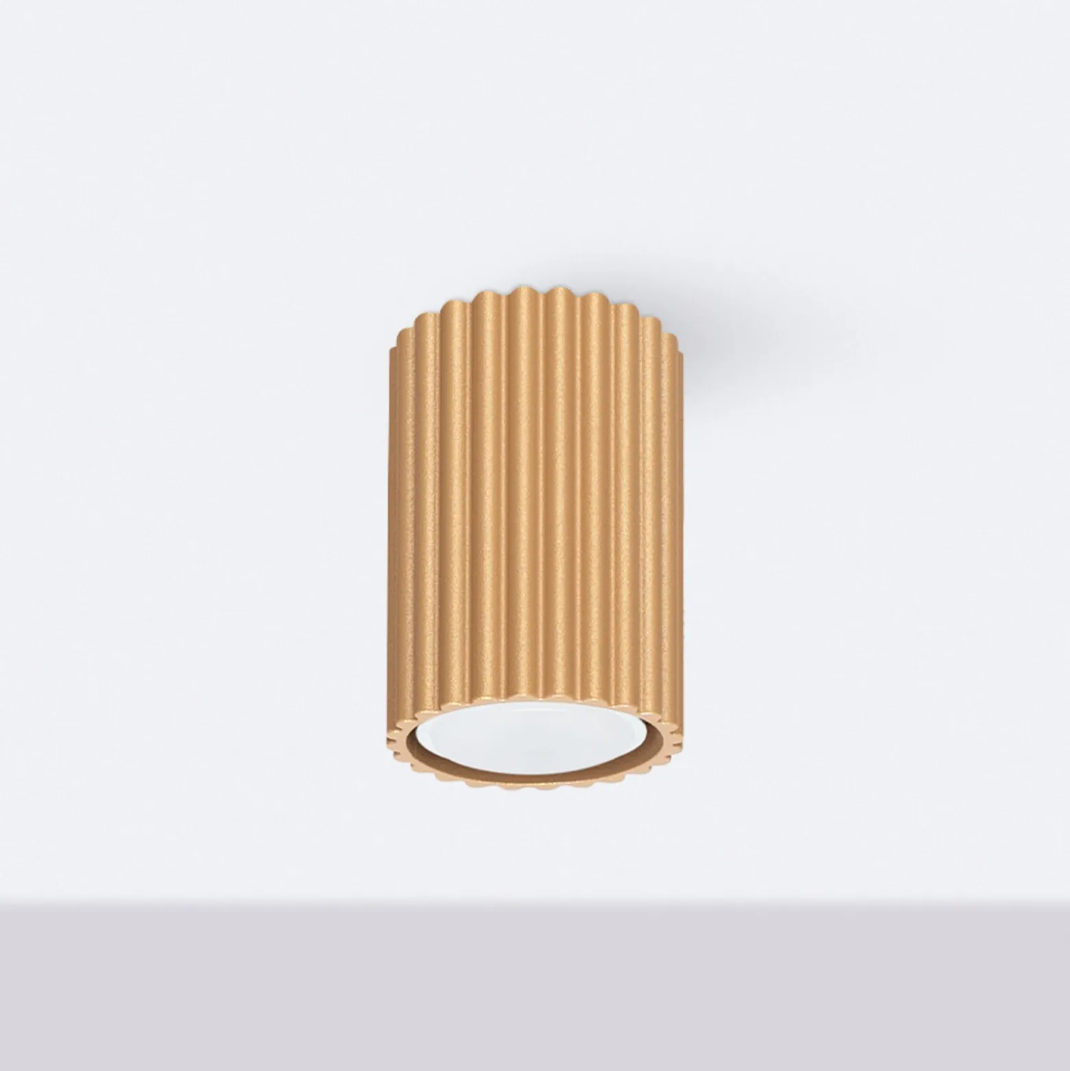 Deckenleuchte Karbon, goldfarben, Höhe 10 cm, Aluminium
