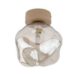 Deckenleuchte Lava, sand/cognac, Glas, Ø 15 cm, G9