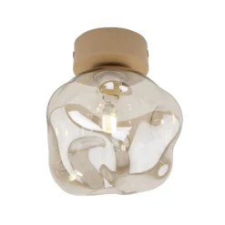 Deckenleuchte Lava, sand/cognac, Glas, Ø 15 cm, G9
