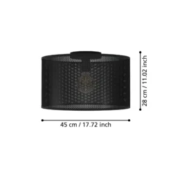 Deckenleuchte Manby, Ø 45 cm, schwarz, Stahl