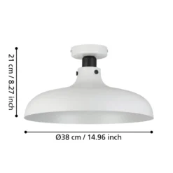 Deckenleuchte Matlock, Ø 38 cm, grau/schwarz