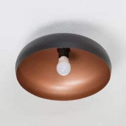Deckenleuchte Mogano aus Metall, Ø40cm, schwarz