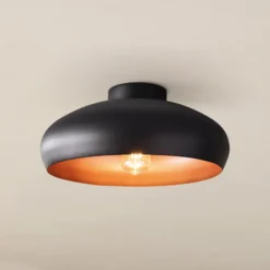 Deckenleuchte Mogano aus Metall, Ø40cm, schwarz