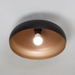 Deckenleuchte Mogano aus Metall, Ø40cm, schwarz