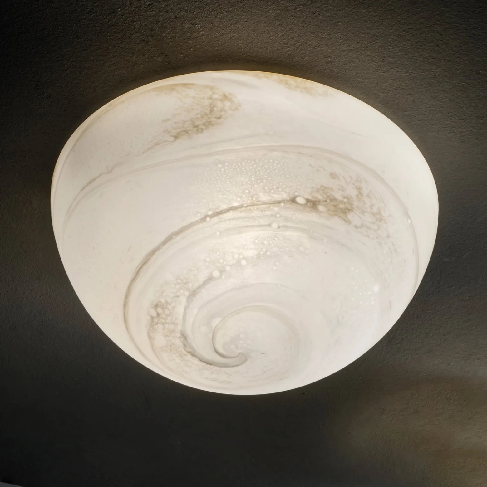 Deckenleuchte Moon, Muranoglas, alabaster, Ø 37 cm