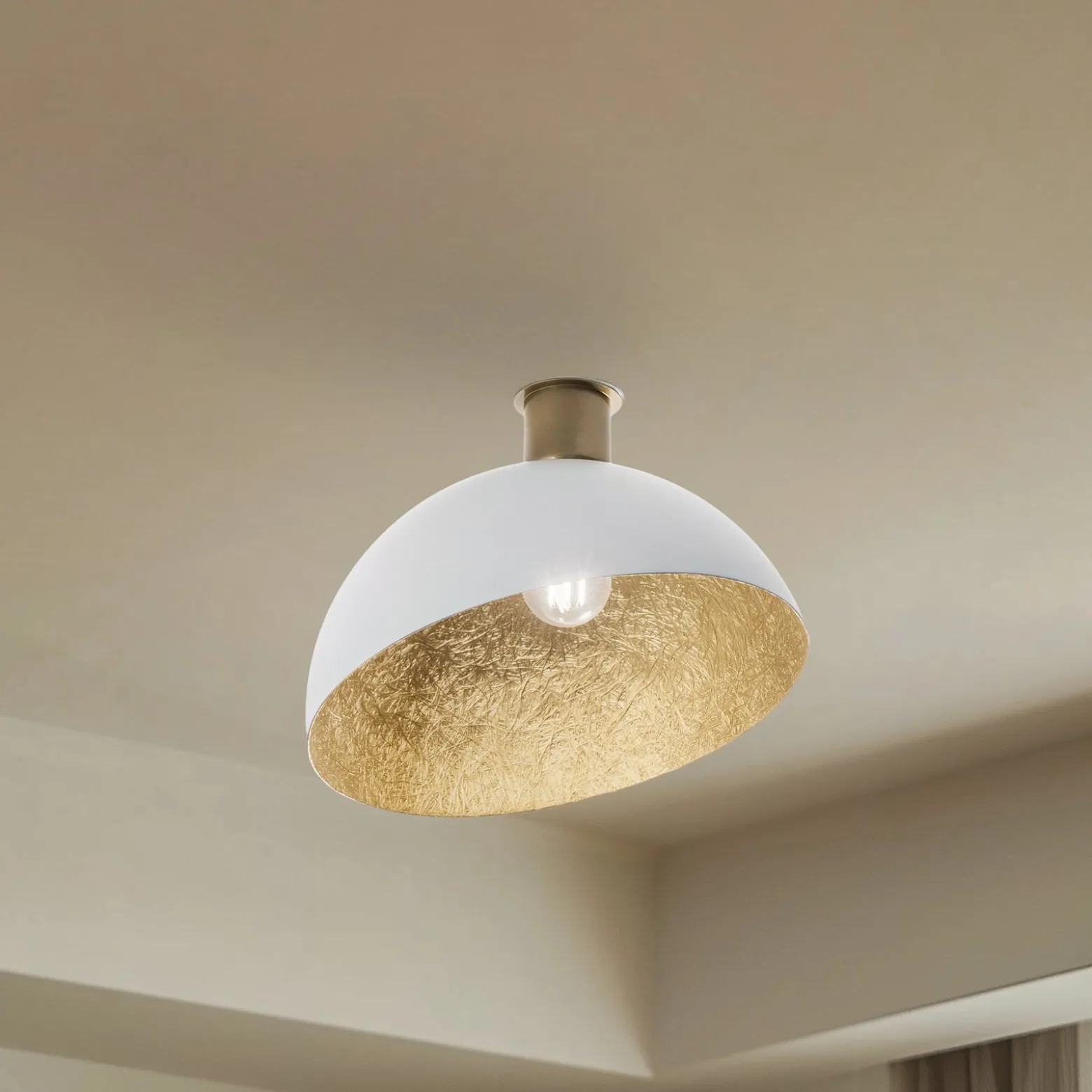 Deckenleuchte Sfera, Ø 35cm, weiß/gold