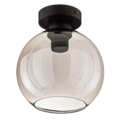 Deckenleuchte Sofia mit rauchgrauem Glasschirm