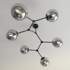 Deckenleuchte Space, schwarz/grafit, sechsflammig