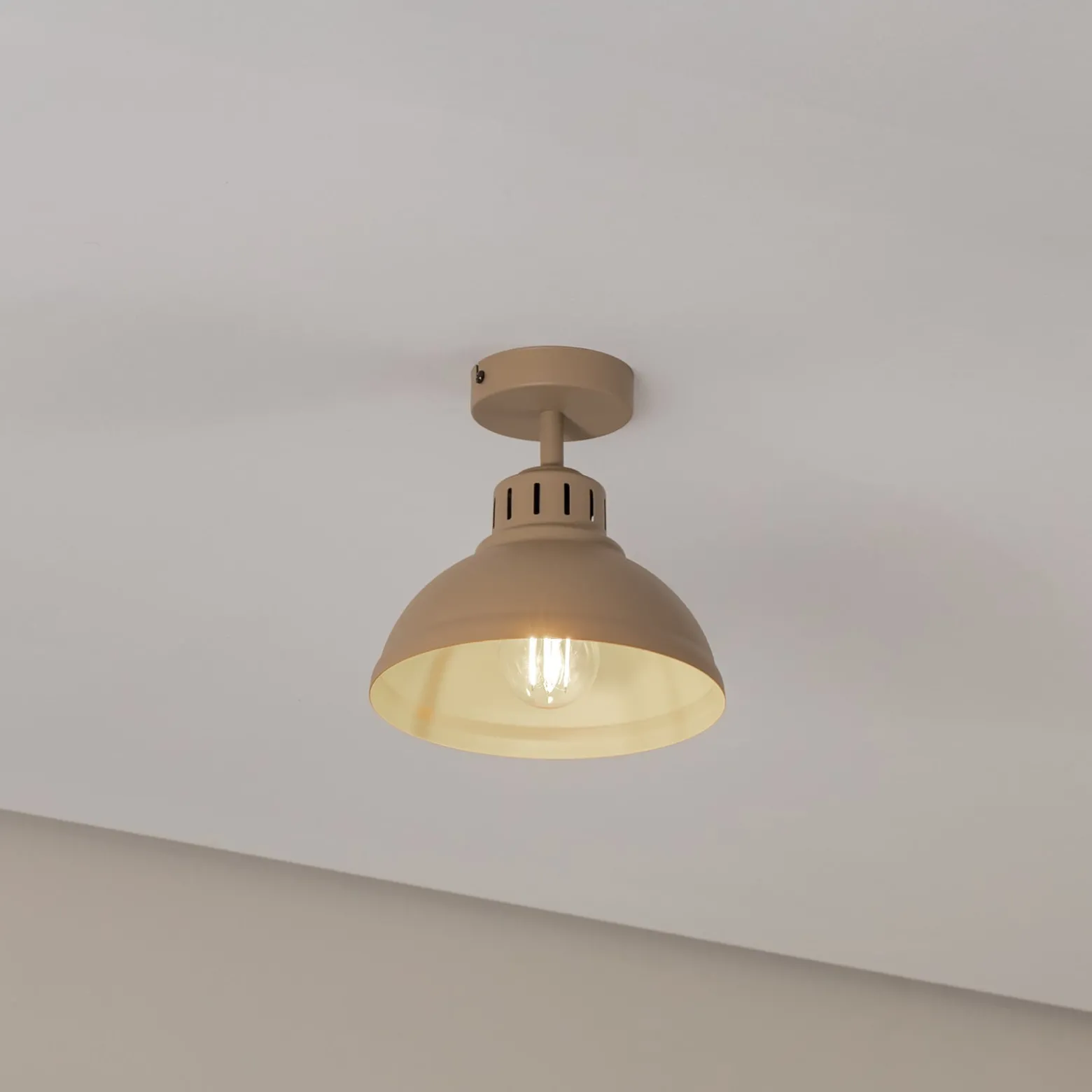 Deckenleuchte Sven, 1-flammig, beige, Stahl