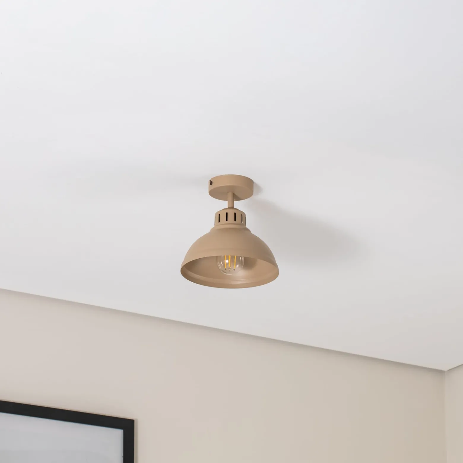 Deckenleuchte Sven, 1-flammig, beige, Stahl