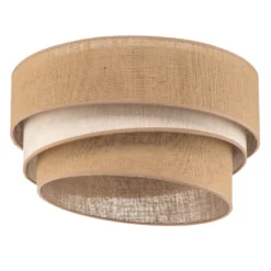 Deckenleuchte Trio jute, naturbraun/weiß, Ø45cm