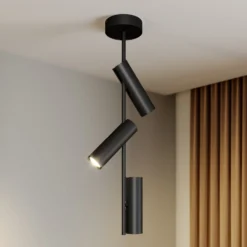 Deckenspot Leda 3, dreiflammig, schwarz