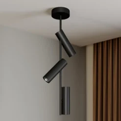 Deckenspot Leda 3, dreiflammig, schwarz