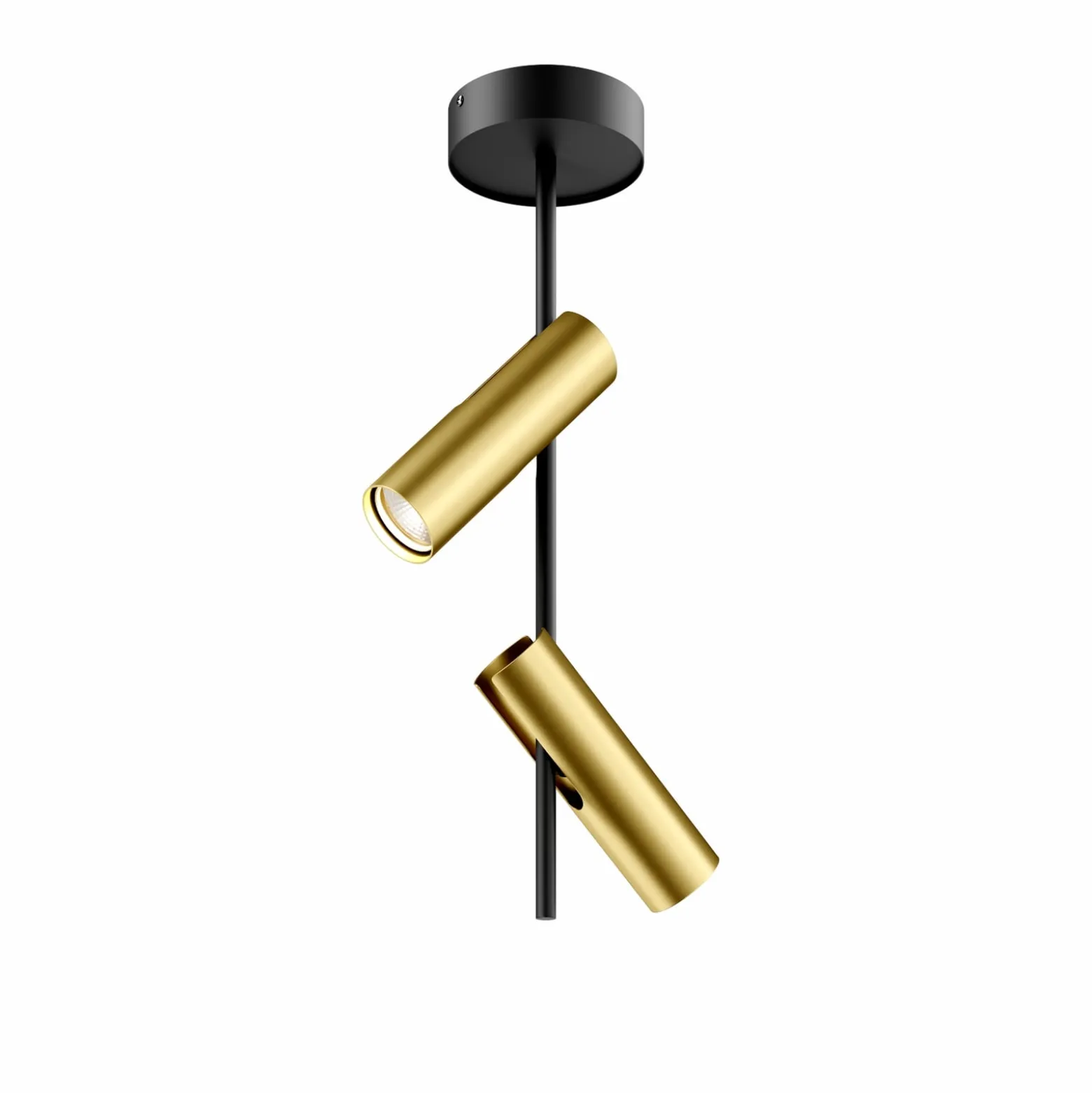 Deckenspot Leda 2, zweiflammig, schwarz-gold