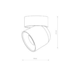 Deckenspot Oscar, weiß, Aluminium, Höhe 13,5 cm, GU10