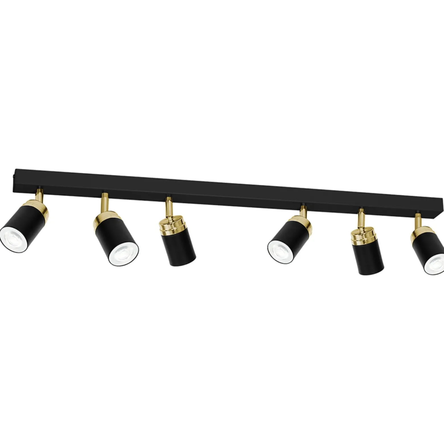 Deckenspot Reno, sechsflammig, schwarz/gold