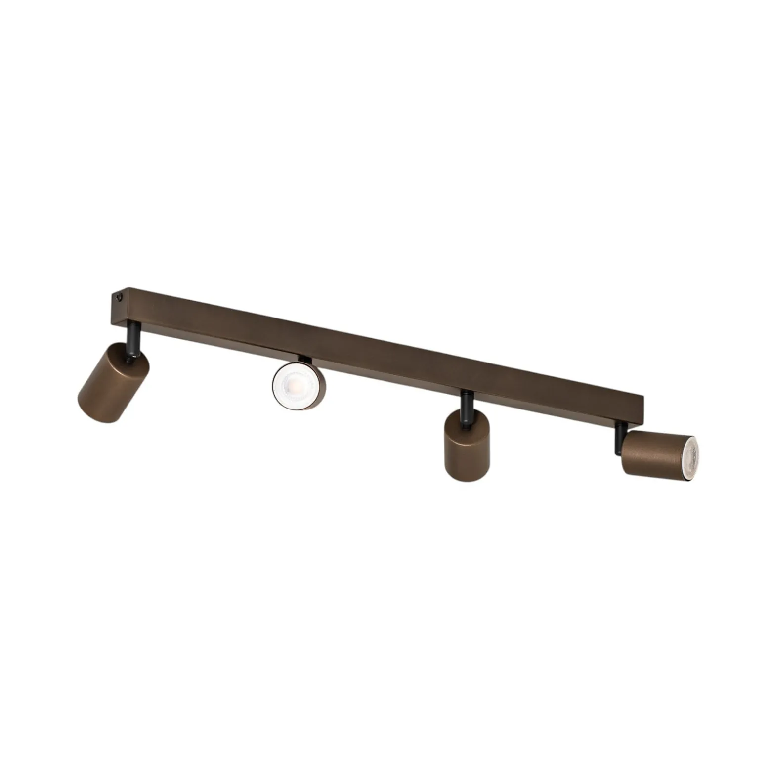 Deckenspot Top, justierbar, braun, vierflammig linear