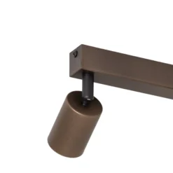 Deckenspot Top, justierbar, braun, vierflammig linear