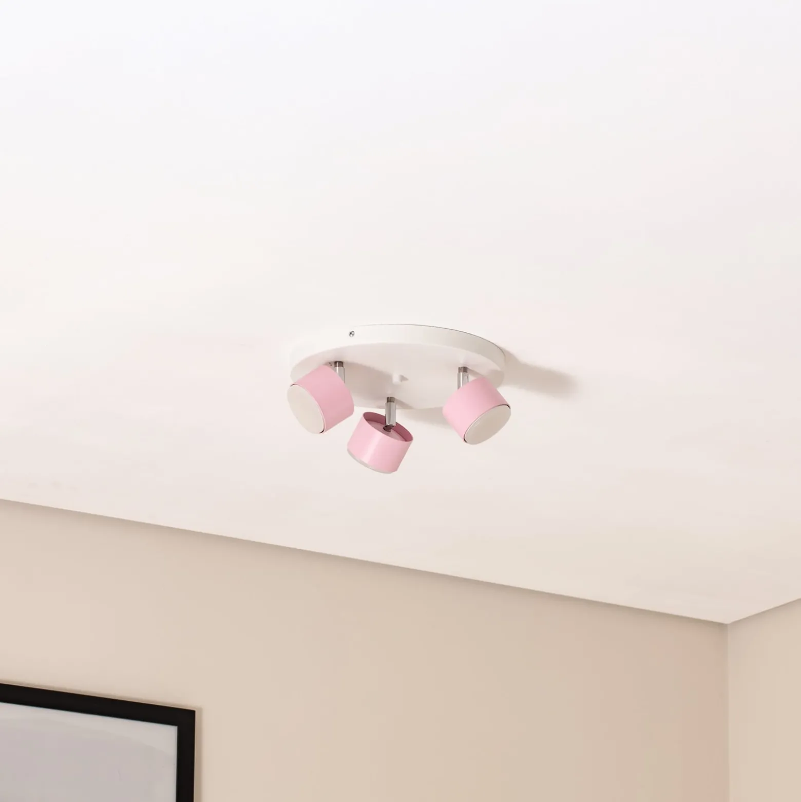 Deckenstrahler Cloudy dreiflammig Rondell rosa