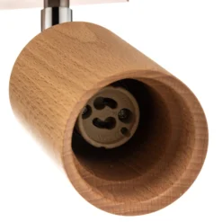 Deckenstrahler Cre aus Holz, zweiflammig