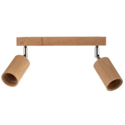 Deckenstrahler Cre aus Holz, zweiflammig