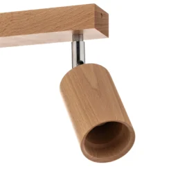 Deckenstrahler Cre aus Holz, zweiflammig